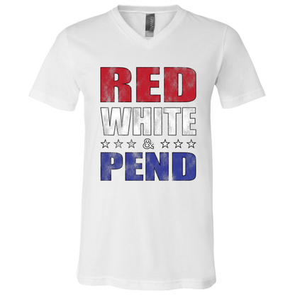 Red White & Pend V-Neck