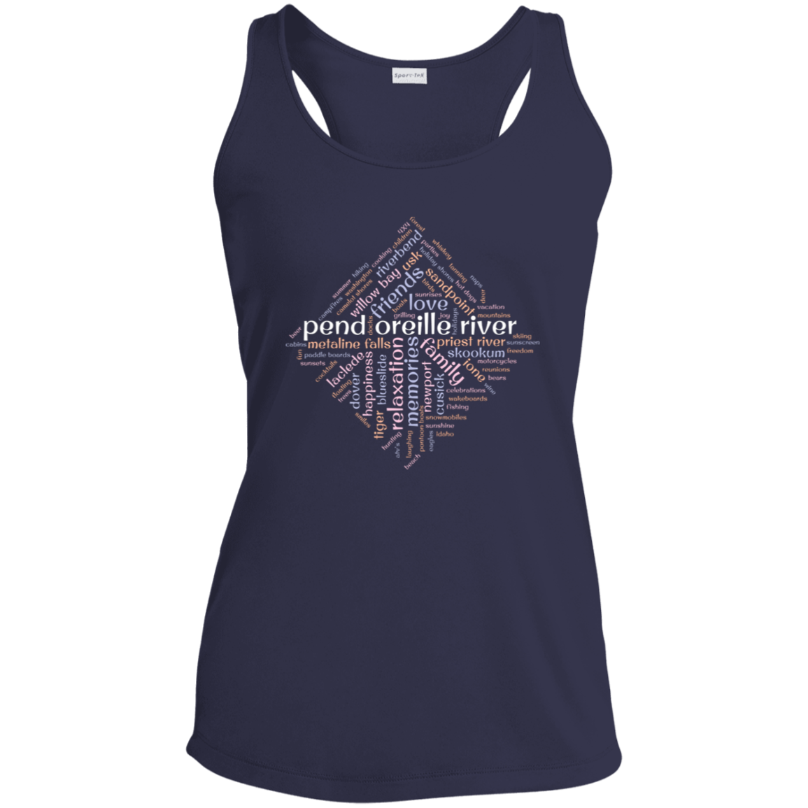 Word Cloud (Front & Back) - Womens Racerback
