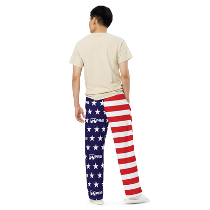 2024 Party Crew American Flag AOP AOP Wide-Leg Pants