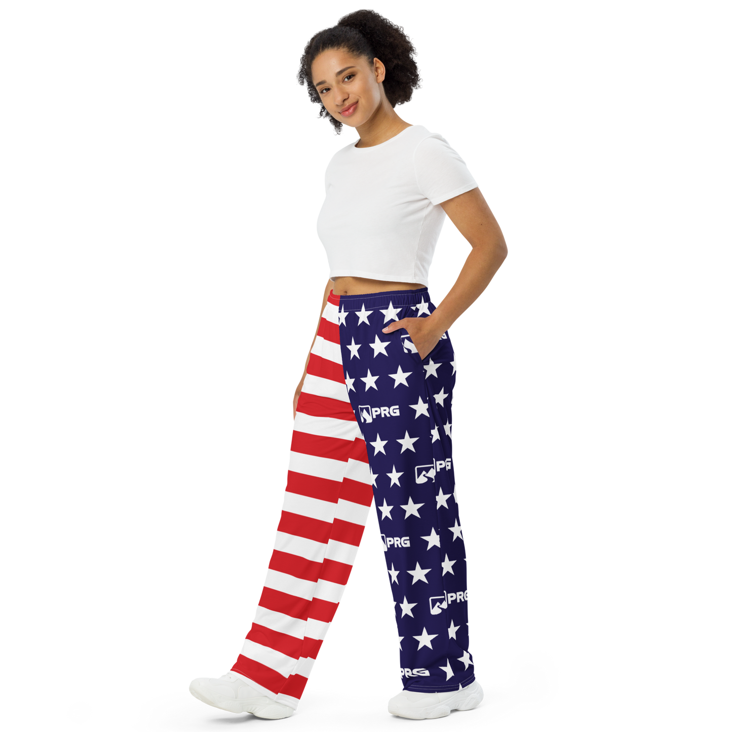 2024 Party Crew American Flag AOP AOP Wide-Leg Pants