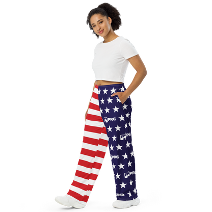 2024 Party Crew American Flag AOP AOP Wide-Leg Pants